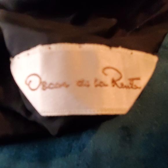 80s Oscar De La Renta Velvet Column Gownw/Beaded - Picture 4 of 4